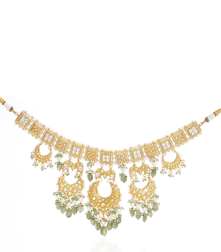 RIDHIMA GREEN KUNDAN NECKLACE SET