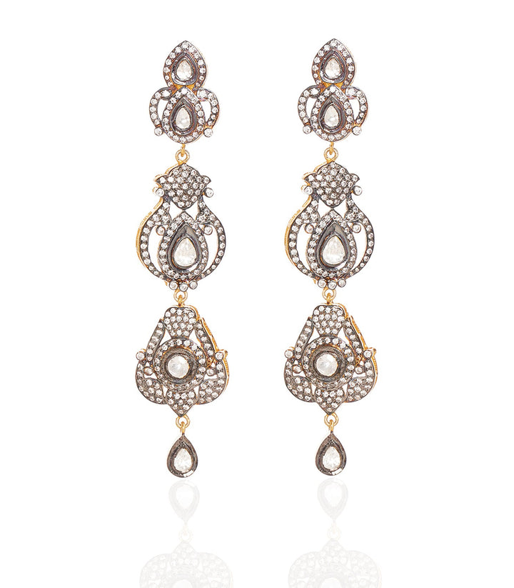 TVESHA ANTIQUE FINISH MOISSANITE STATEMENT EARRING