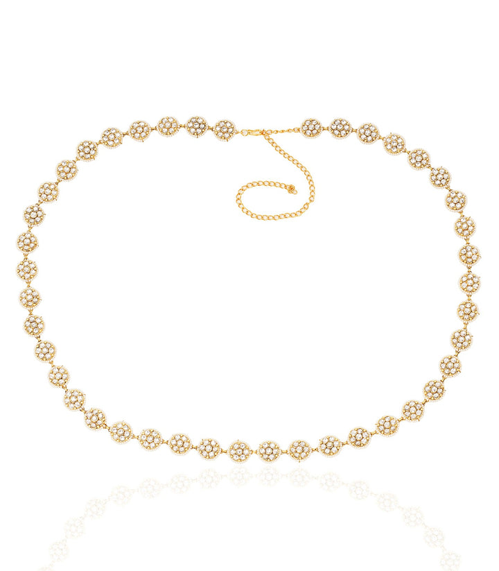 SAINA WHITE KUNDAN WAIST BELT