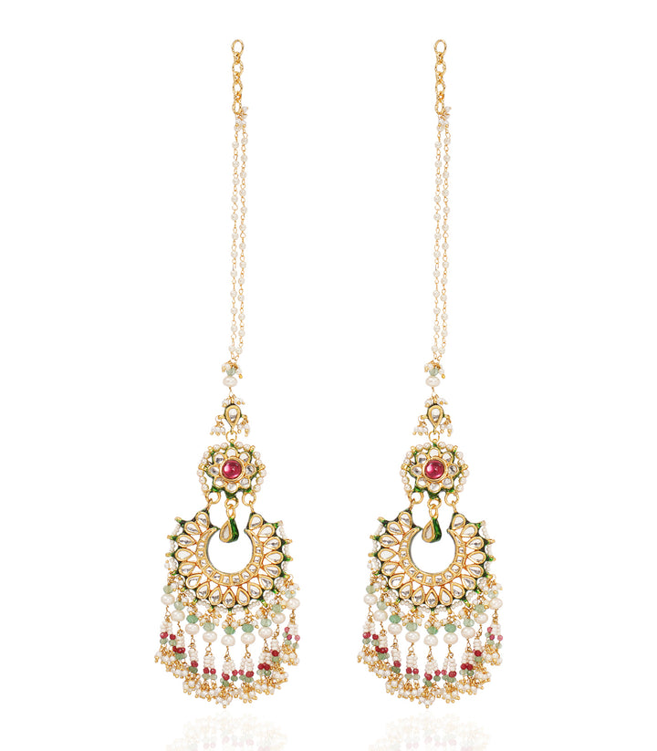 HARITA RED & GREEN KUNDAN CHANDBALI