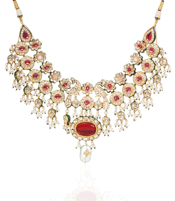 SUMAYA RED KUNDAN NECKLACE SET