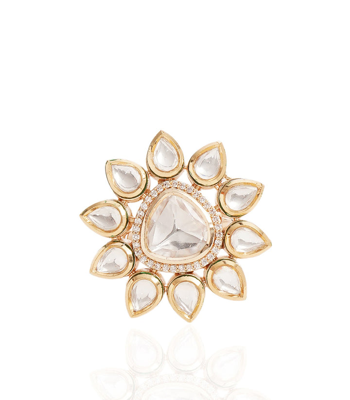 KASHI WHITE POLKI RING