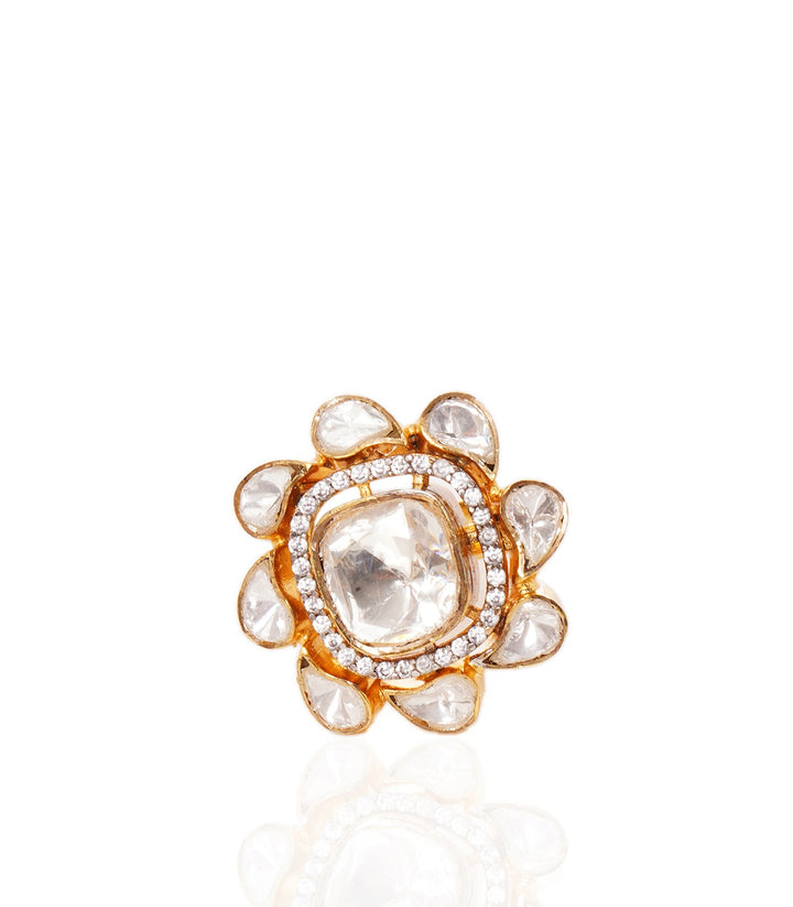 ANMARA GOLD PLATED  POLKI RING