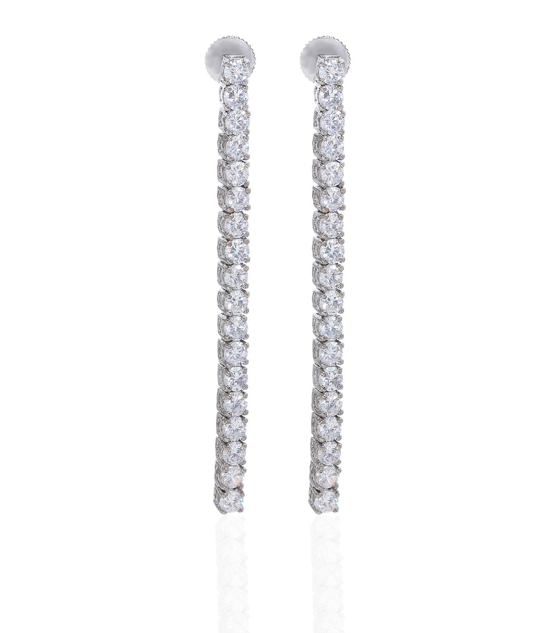 RAKUL SILVER FINISH ZIRCON ZIRCON EARRING