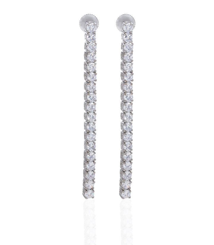 RAKUL SILVER FINISH ZIRCON ZIRCON EARRING