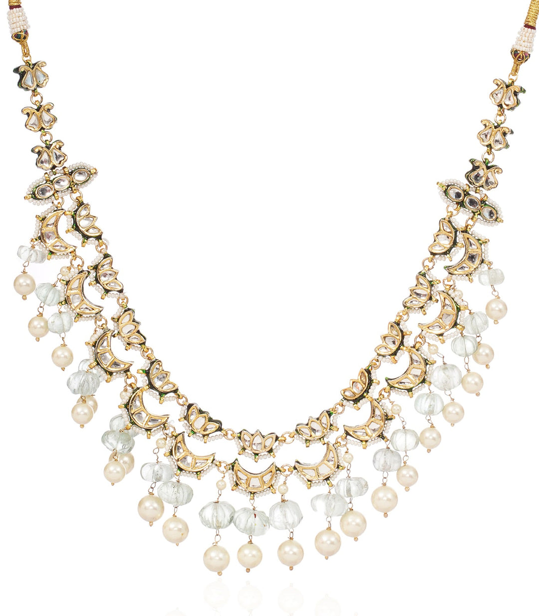 PAKHI GREEN KUNDAN LONG NECKLACE