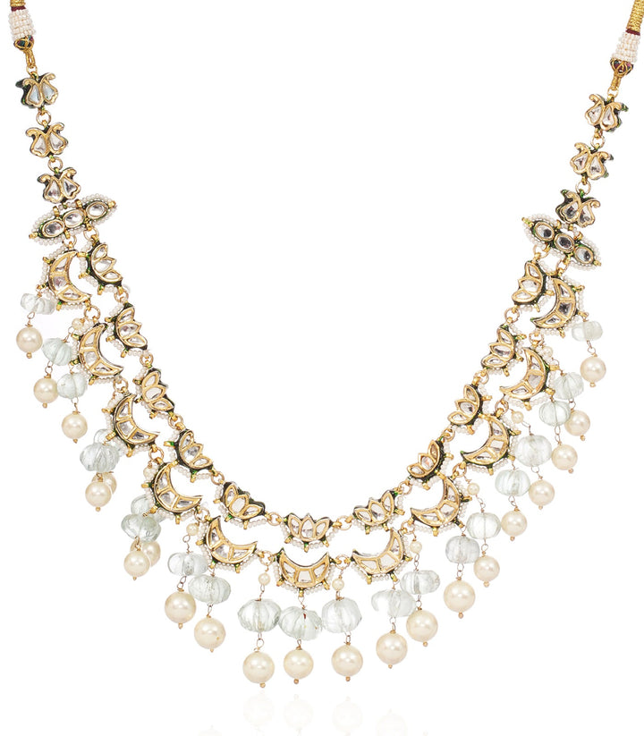 PAKHI GREEN KUNDAN LONG NECKLACE
