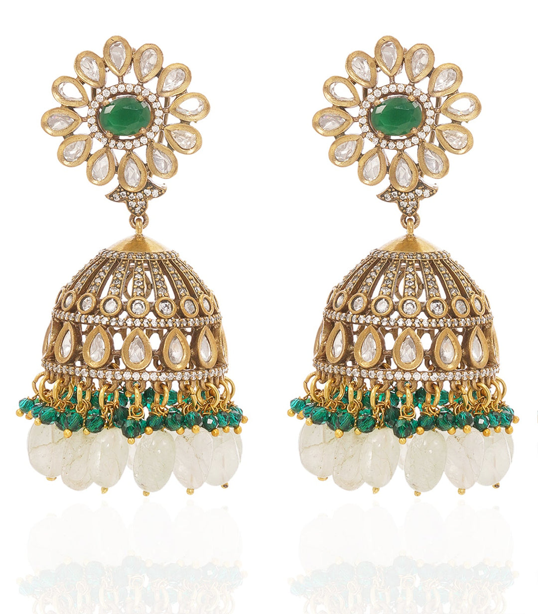 DHRUVI ANTIQUE FINISH POLKI JHUMKA