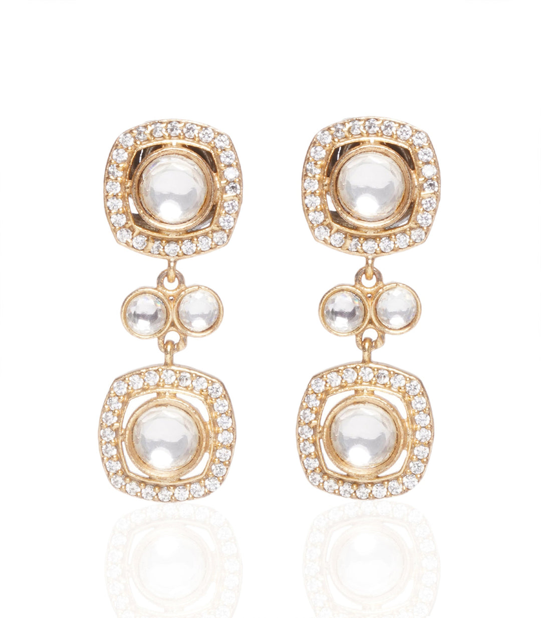 Kaushiki Two Line Polki Necklace Set