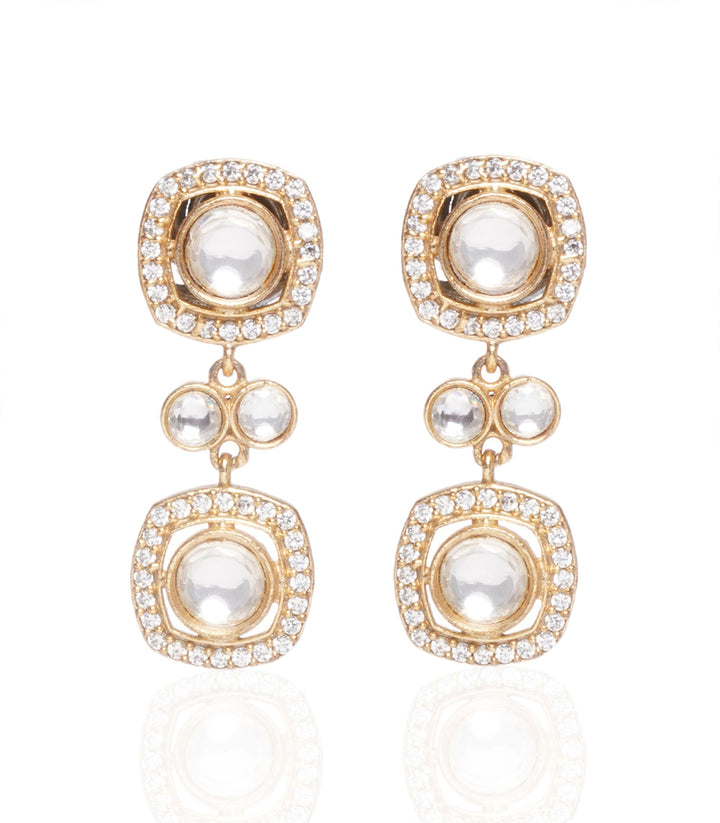 Kaushiki Two Line Polki Necklace Set