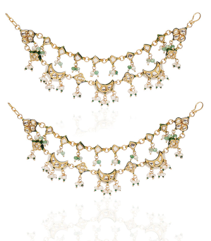 RUHI GREEN KUNDAN EARCHAIN