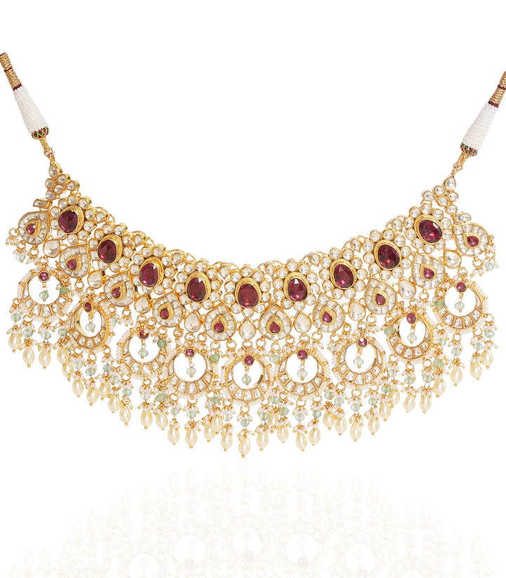 MAHITA RODO LIGHT KUNDAN NECKLACE SET