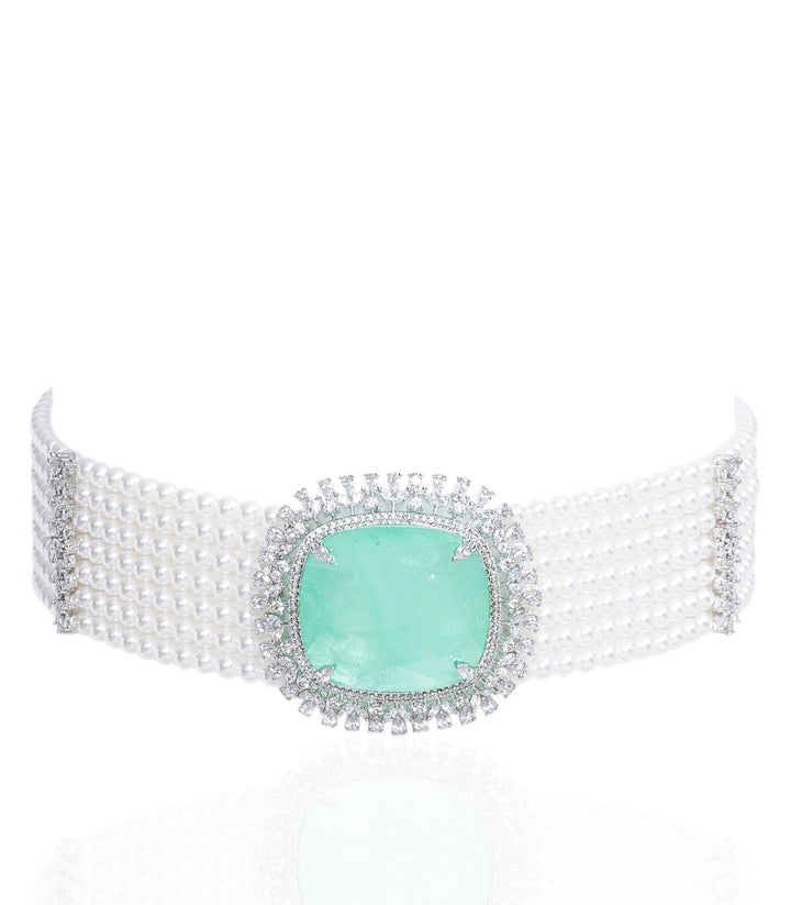 AIMEE MINT ZIRCON CHOKER