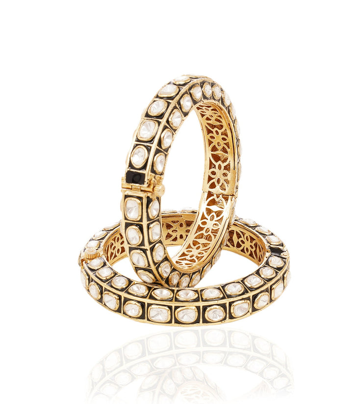 URVI BLACK  POLKI BANGLES