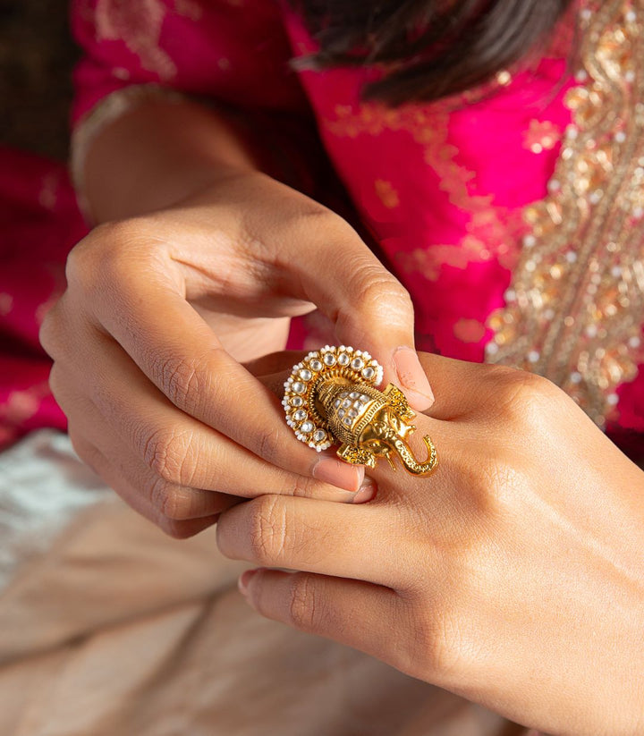 GANESHA KUNDAN RING