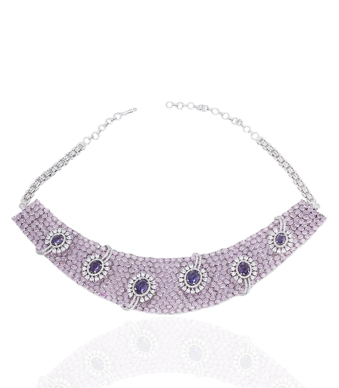 EKANI PURPLE ZIRCON NECKLACE SET