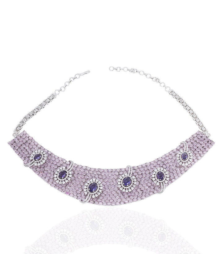 EKANI PURPLE ZIRCON NECKLACE SET