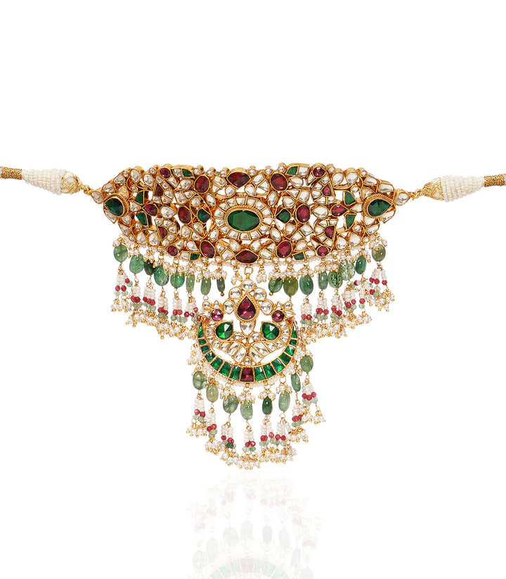 DAKSHITA RED&GREEN KUNDAN CHOKER