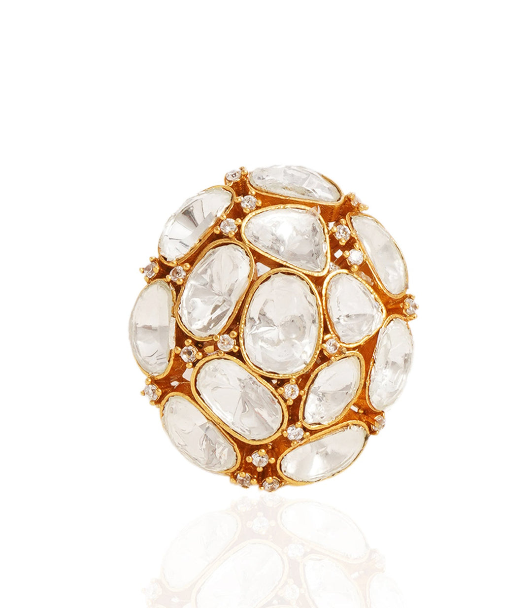 ANANTA WHITE POLKI RING