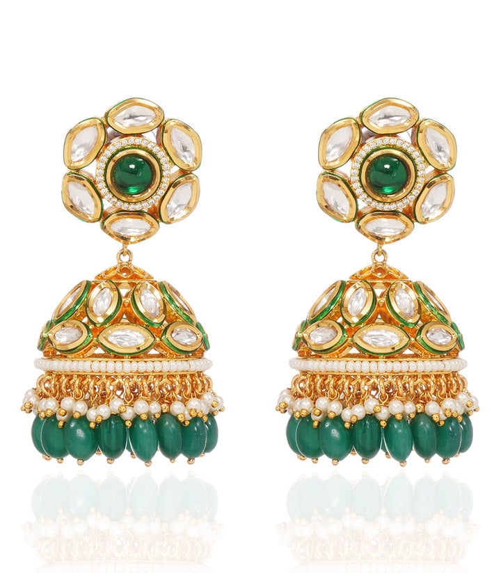PAKHI GREEN KUNDAN JHUMKA
