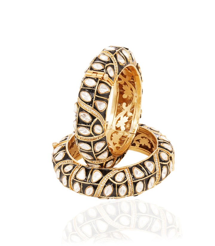 ELINA BLACK  POLKI BANGLES