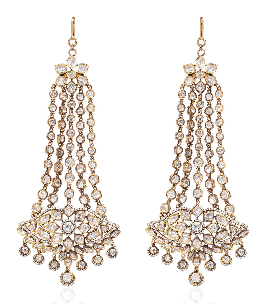 INDU ANTIQUE FINISH KUNDAN STATEMENT EARRING
