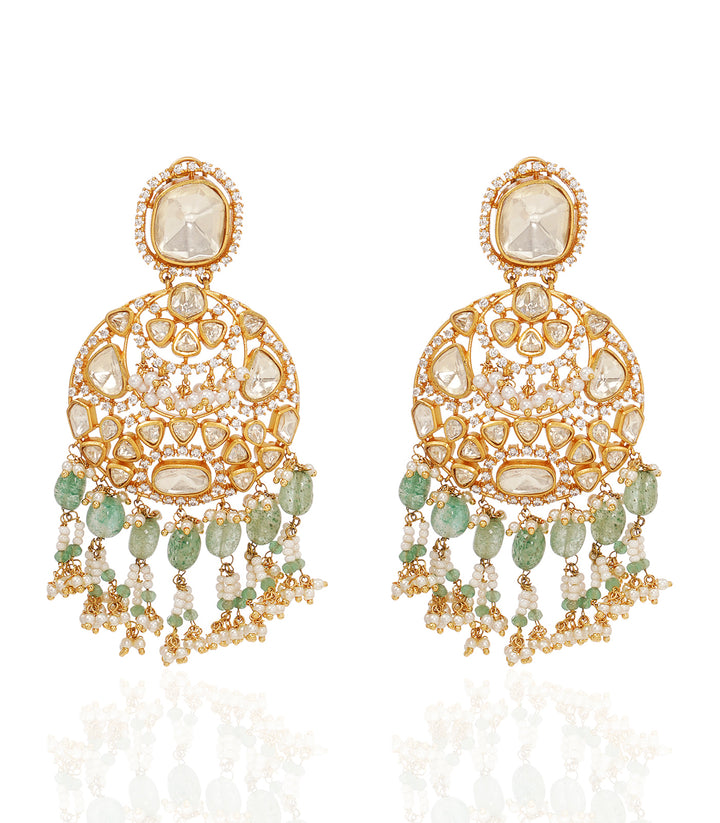 SHIVANYA  GOLD PLATED MOISSANITE CHANDBALI