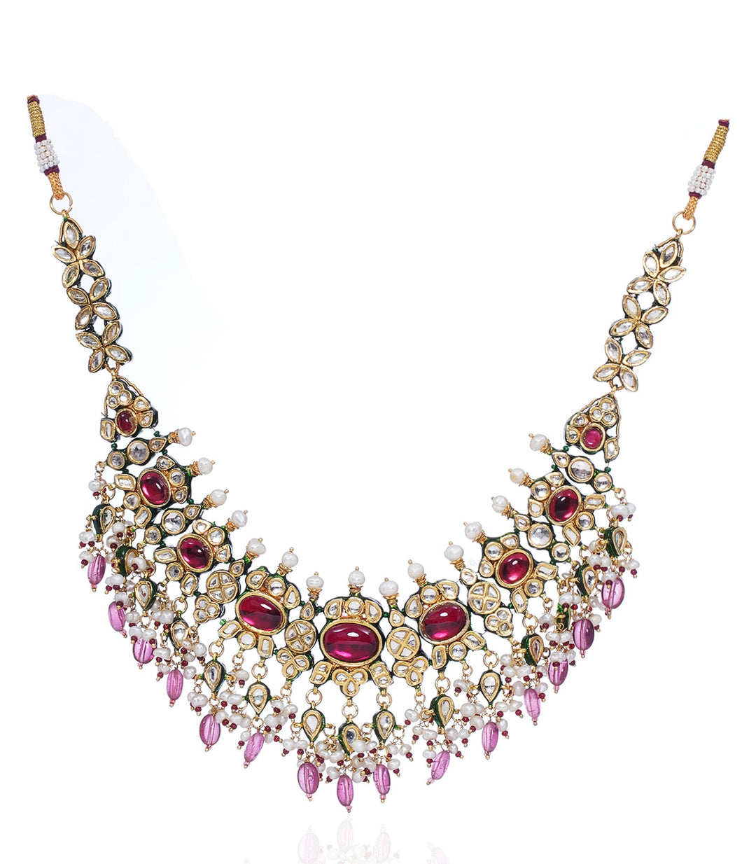 MADHAVI RED KUNDAN NECKLACE SET