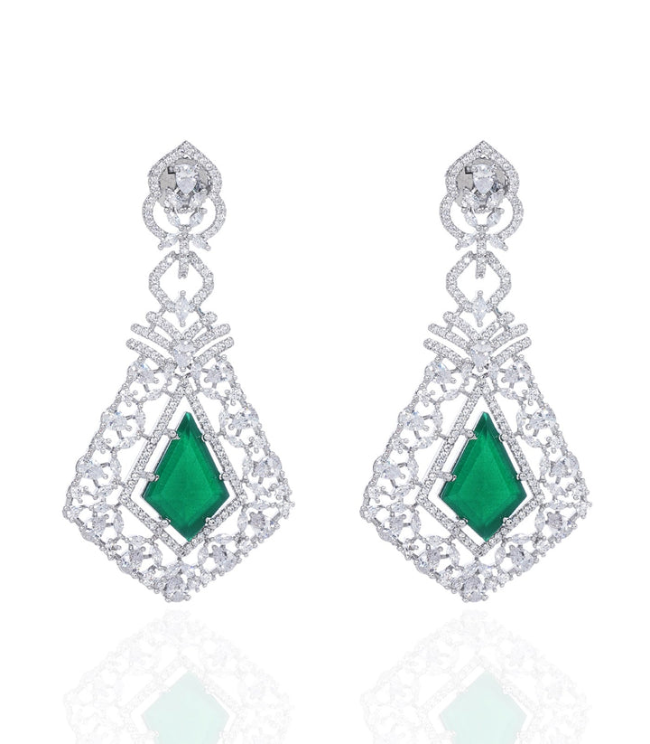 CLAIRE GREEN ZIRCON STATEMENT EARRING
