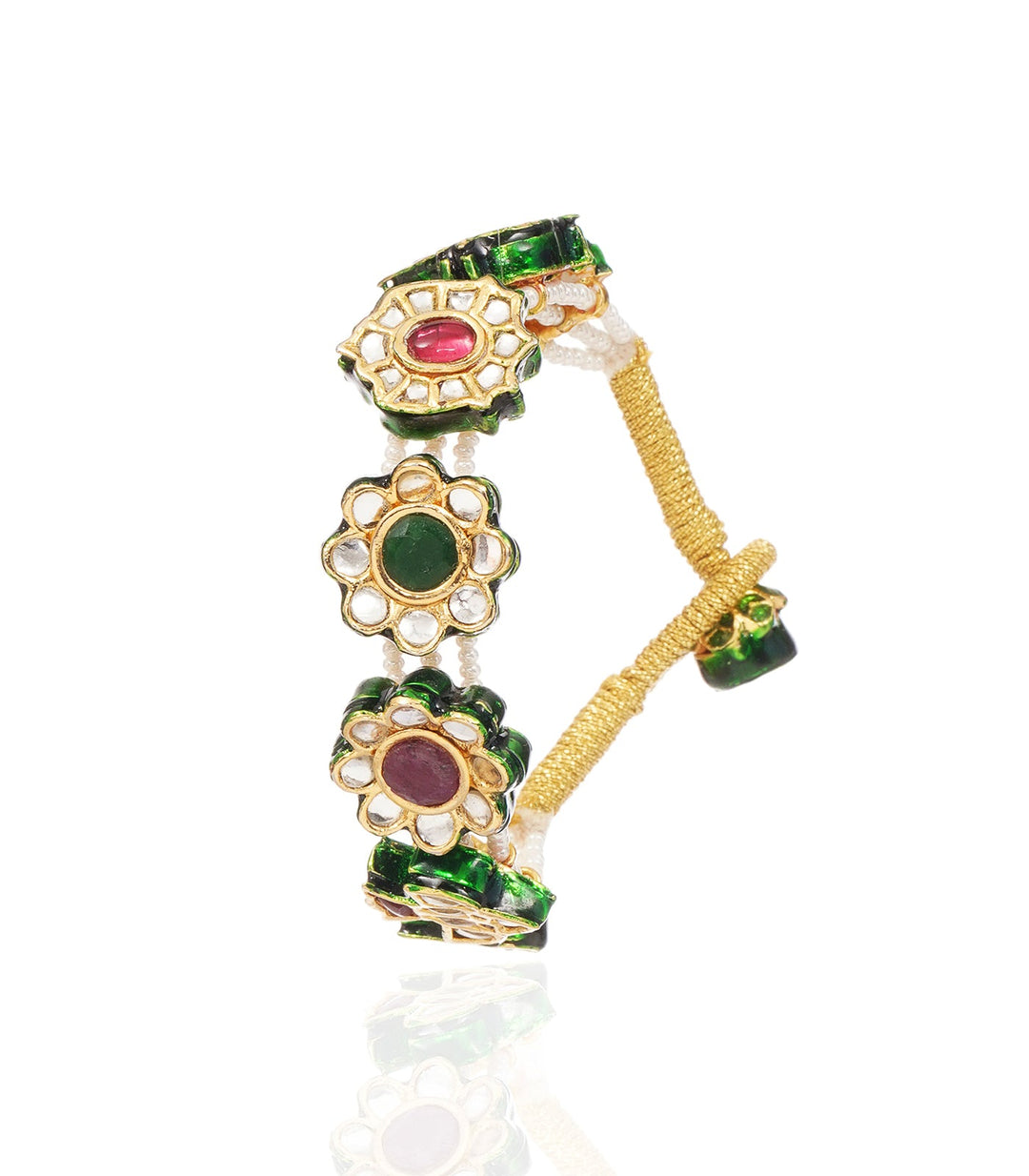 AASHI GREEN KUNDAN BRACELET