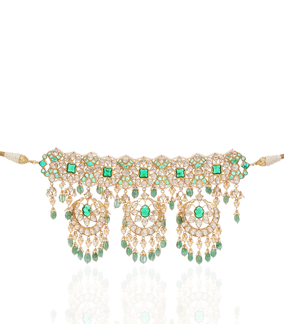 RAJSHRI GREEN MOISSANITE NECKLACE SET