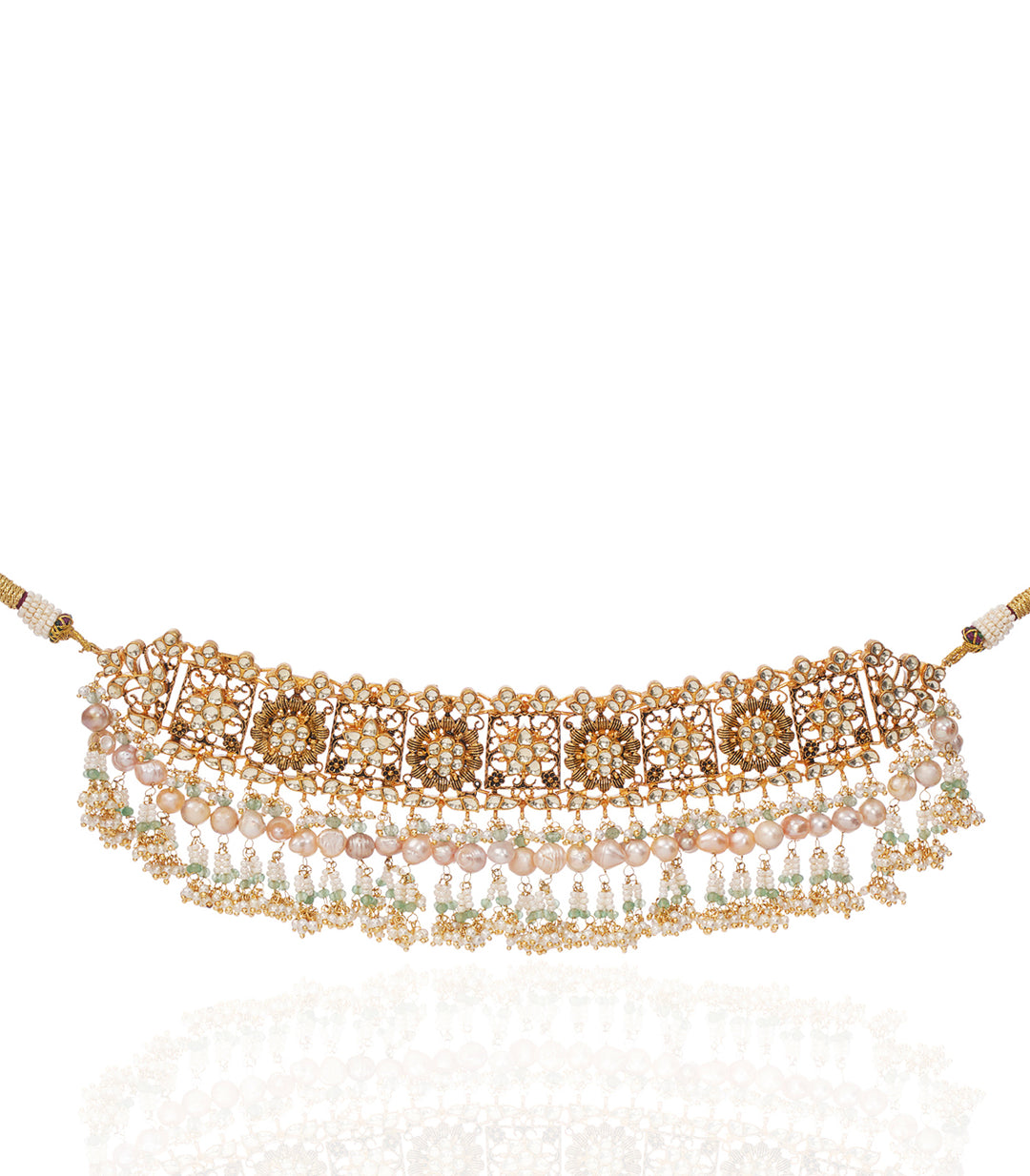 SARITA GOLD PLATED KUNDAN NECKLACE SET