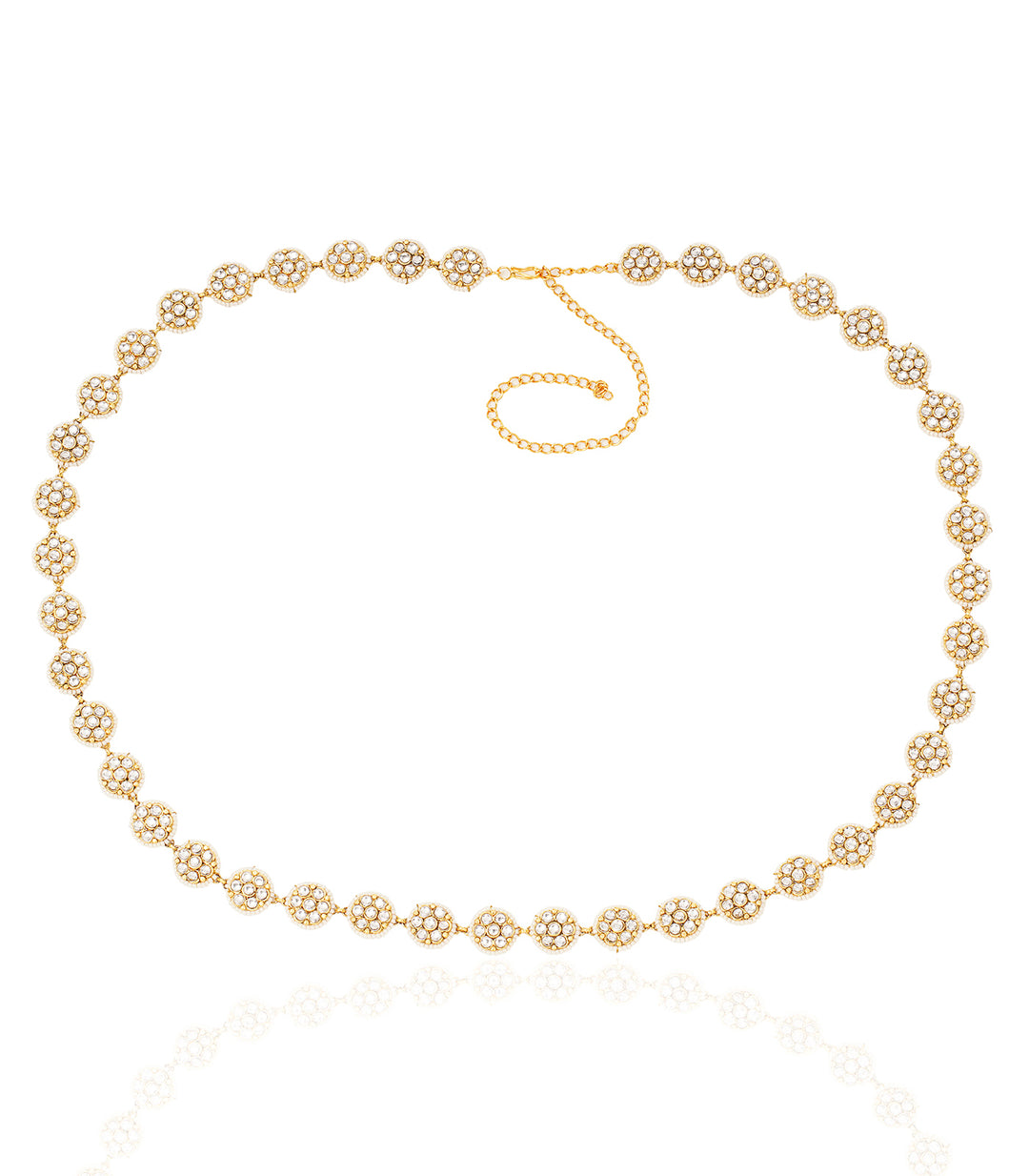 SAINA WHITE KUNDAN WAIST BELT