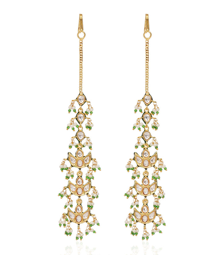 SHARVISHA GREEN KUNDAN EARCHAIN