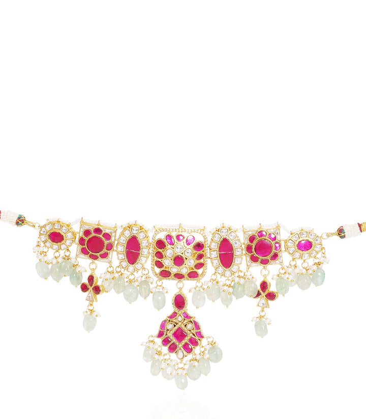 SAANVIKA RED & GREEN KUNDAN CHOKER