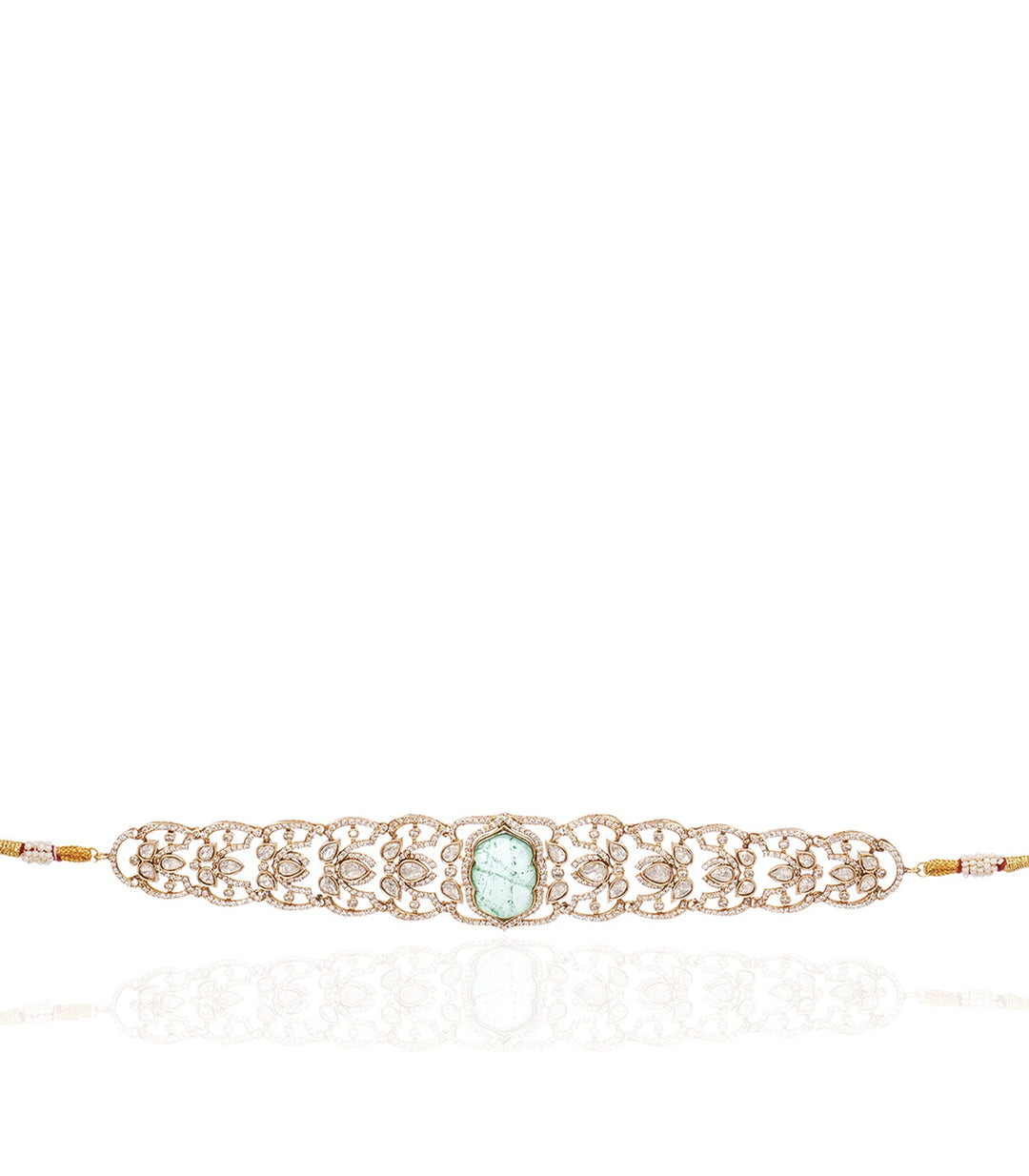 GAURIKA GREEN POLKI NECKLACE SET