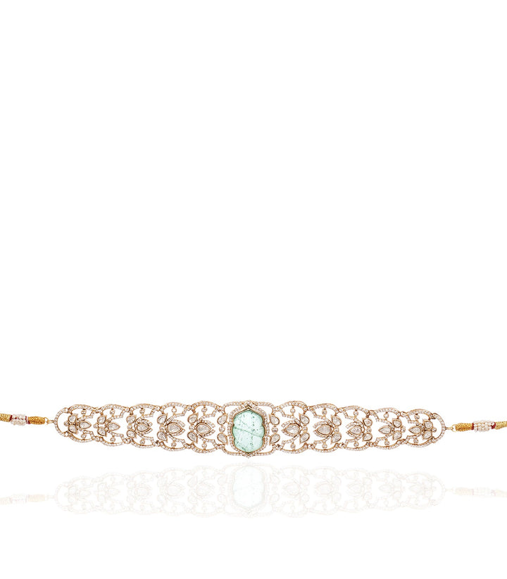 GAURIKA GREEN POLKI NECKLACE SET