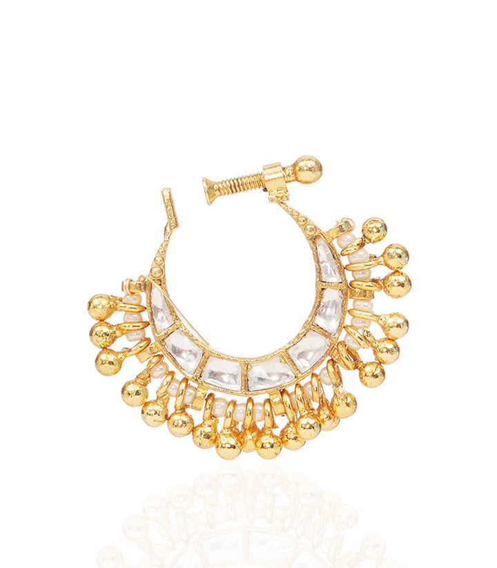NIMA WHITE KUNDAN NOSE RING