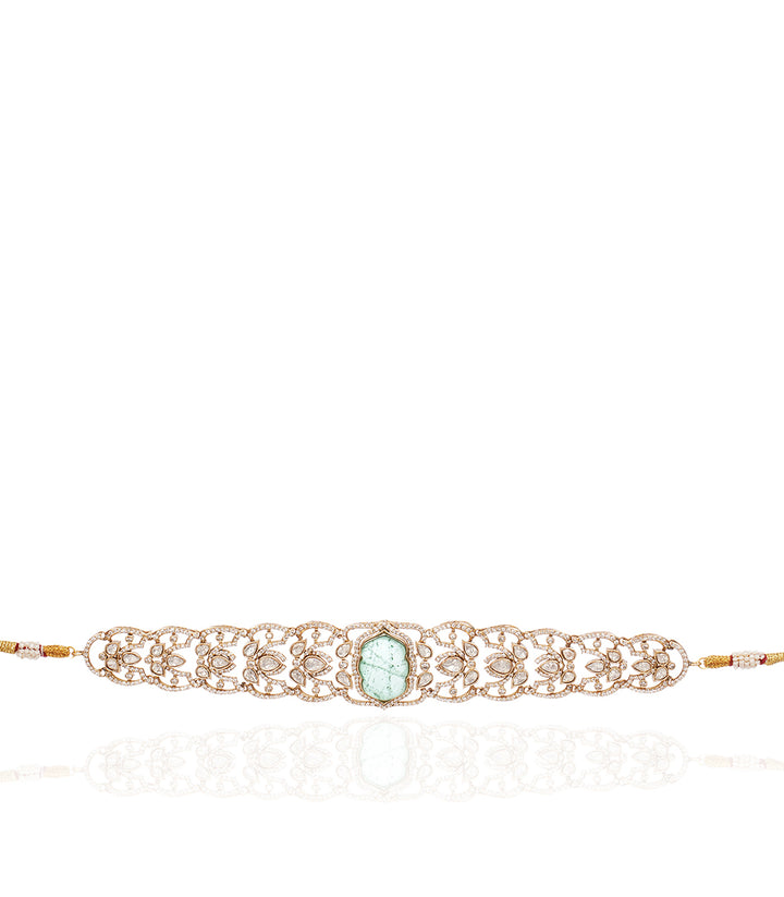 GAURIKA GREEN POLKI NECKLACE SET