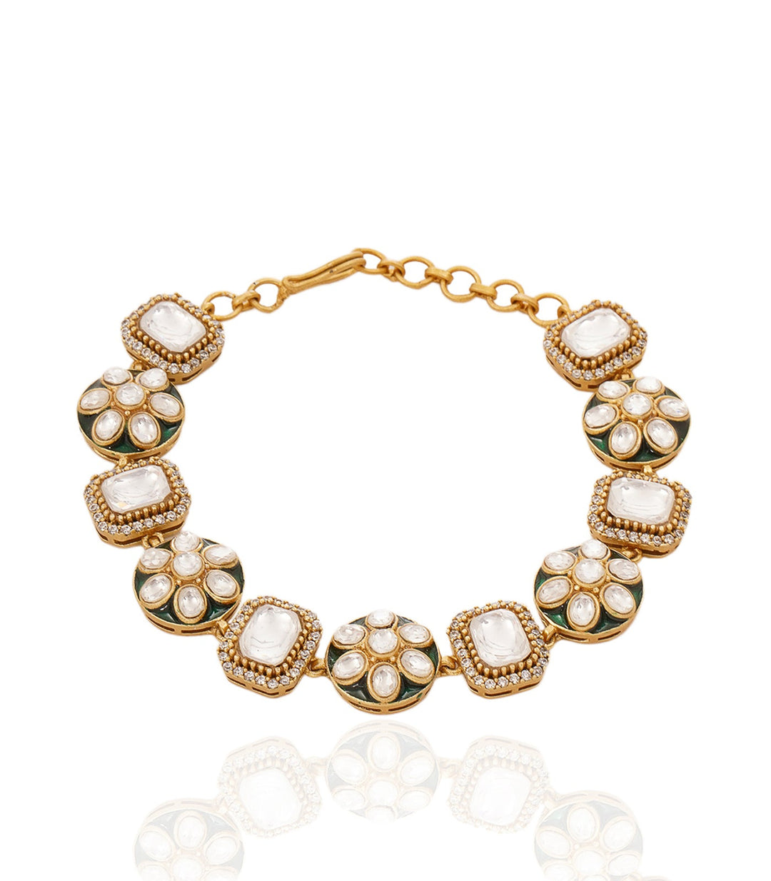CHANDRA GREEN POLKI BRACELET