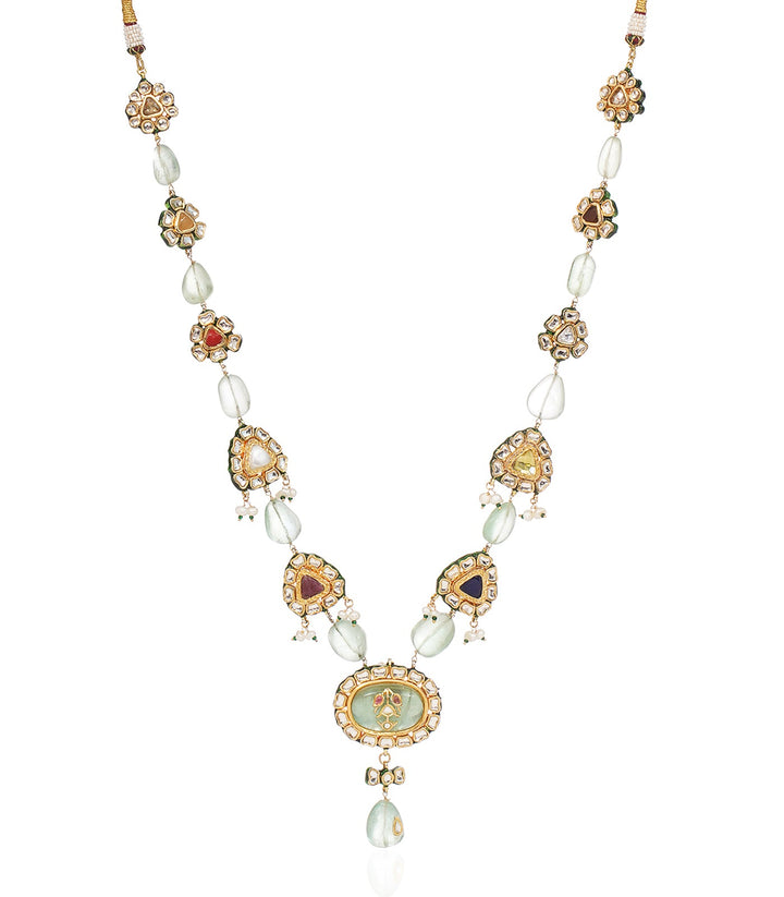 TANIKA GREEN KUNDAN LONG NECKLACE