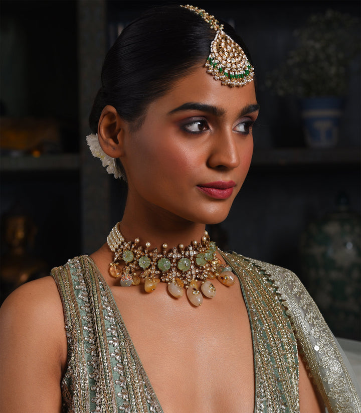 RAKSHITA GREEN MOISSANITE NECKLACE