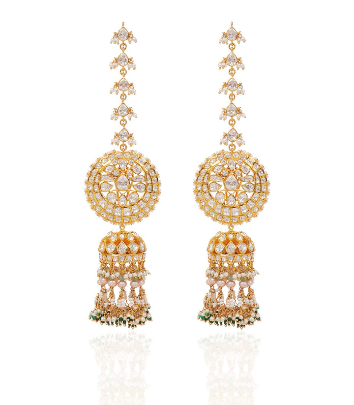 ROSHNI GOLD PLATED MOISSANITE JHUMKA