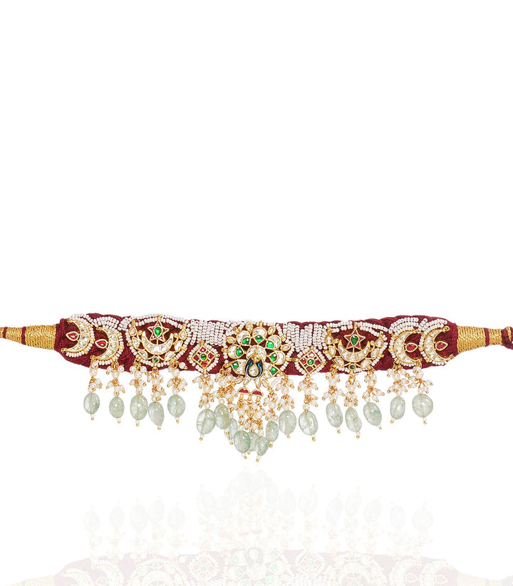 MIHIKA RED & GREEN KUNDAN CHOKER
