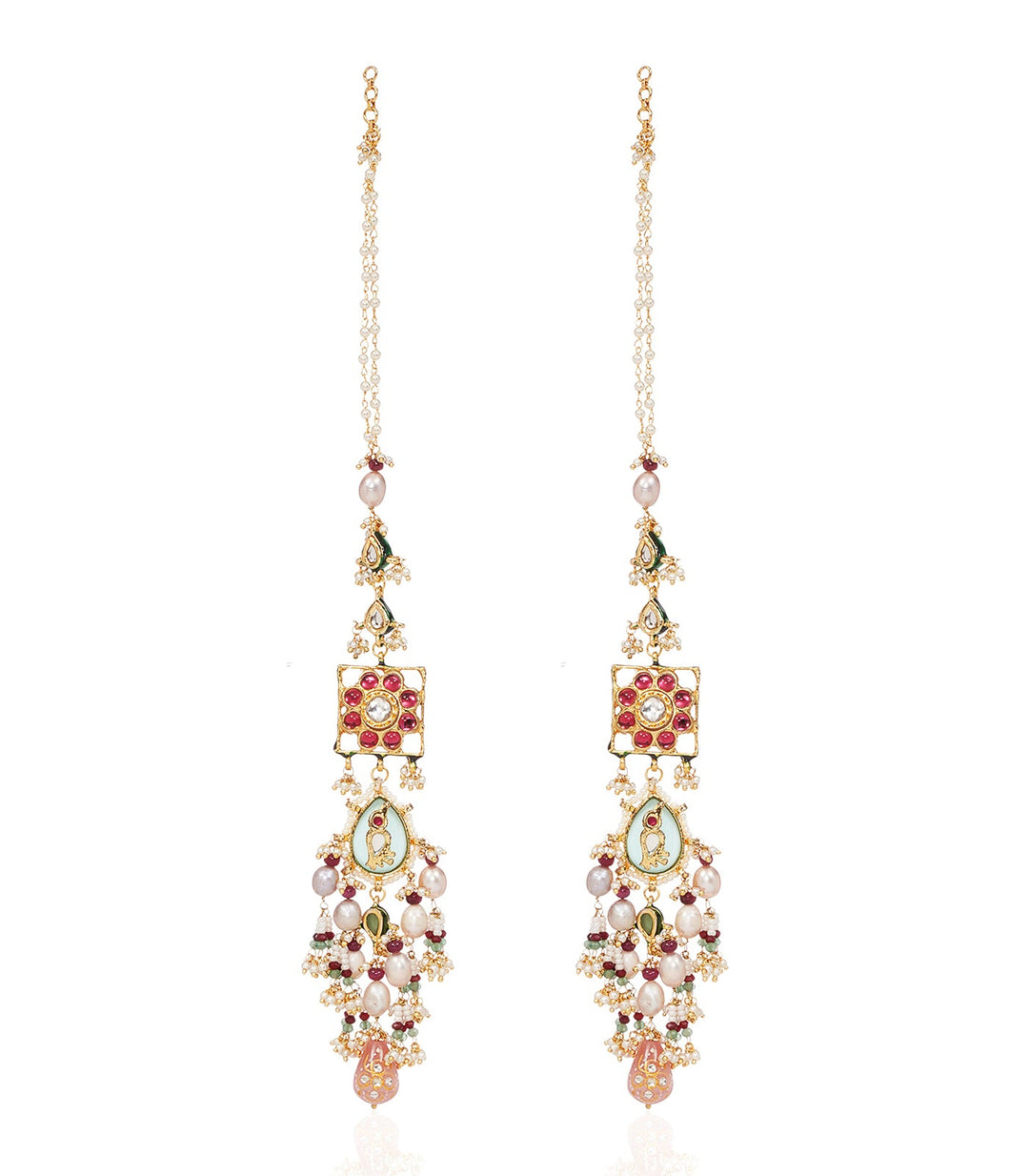 JYESHTHA RED KUNDAN STATEMENT EARRING