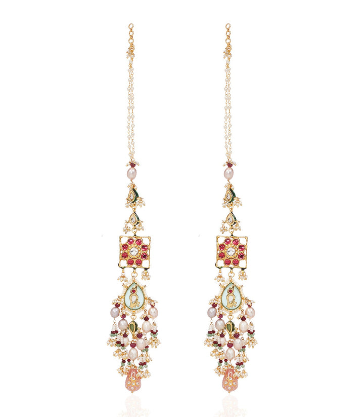 JYESHTHA RED KUNDAN STATEMENT EARRING