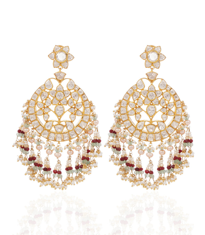 MISHIKA RED MOISSANITE CHANDBALI