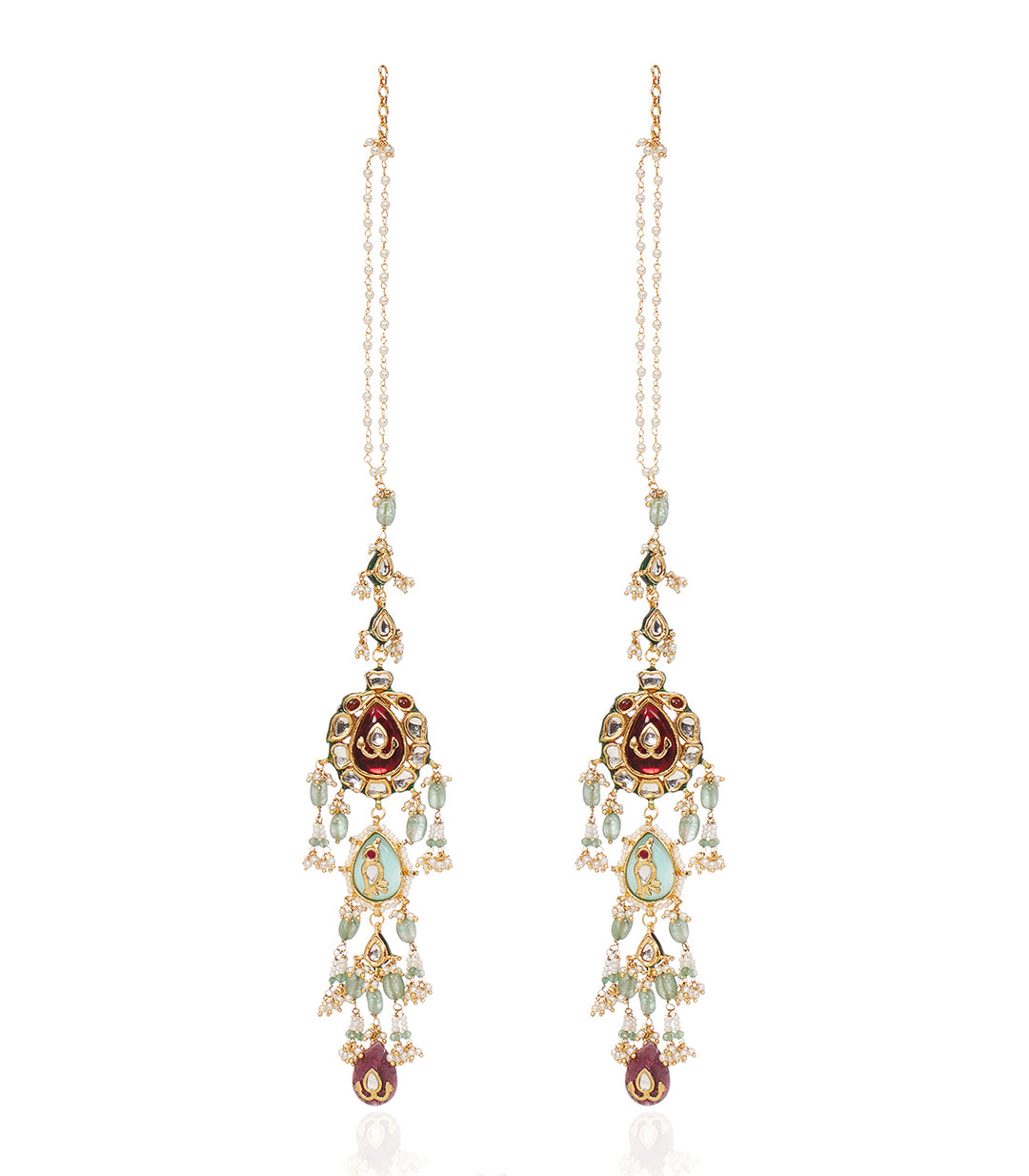 GAVINI RED KUNDAN STATEMENT EARRING