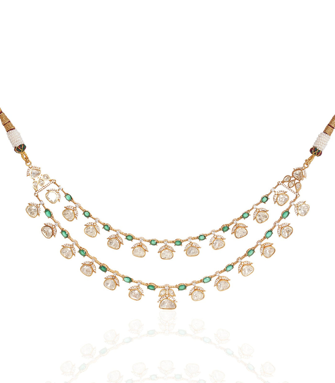 AKSHI GREEN POLKI NECKLACE SET