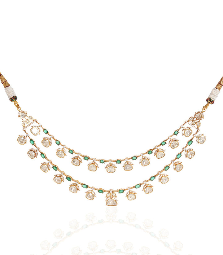 AKSHI GREEN POLKI NECKLACE SET